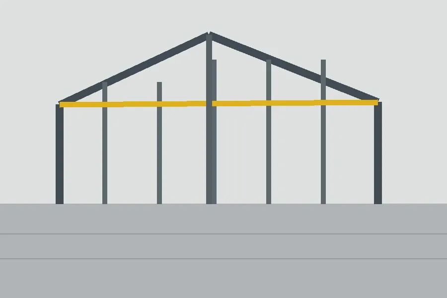 Ilustración técnica de estructura para construcción industrial